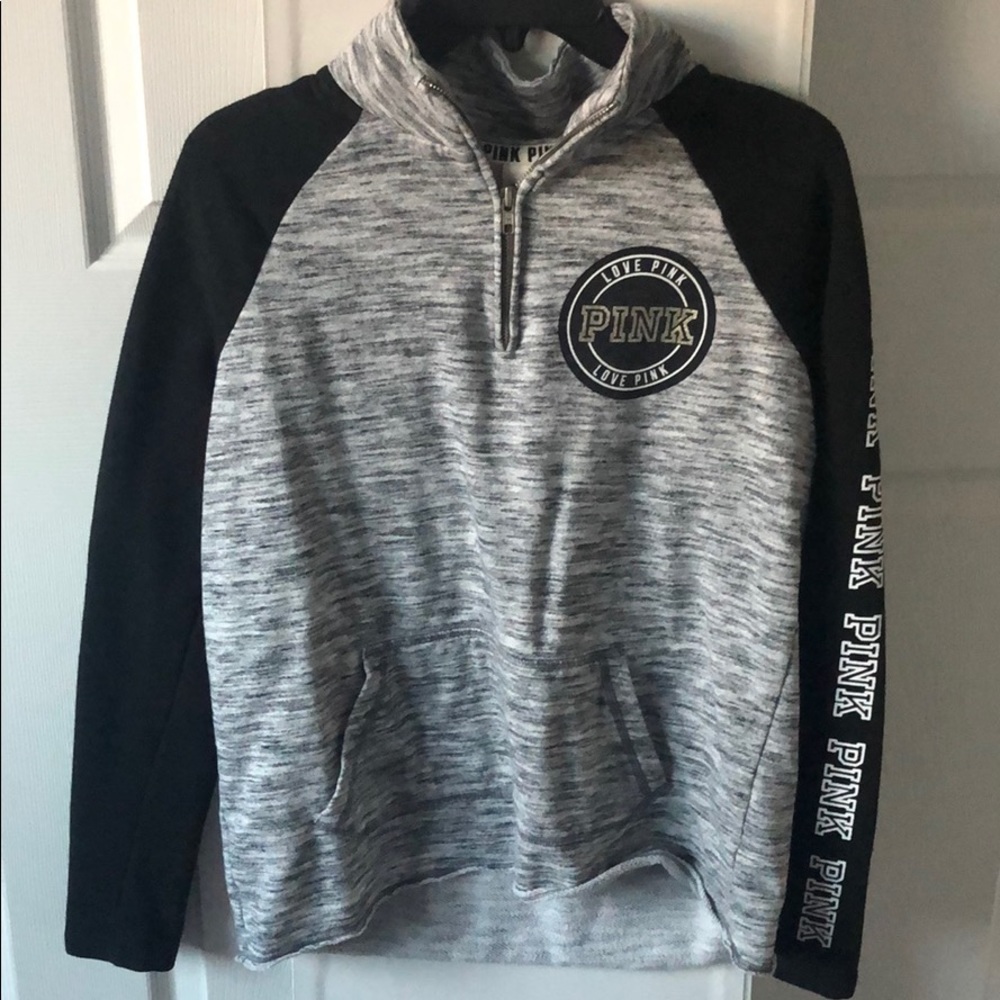 VS PINK Marled Gray and Black Pullover